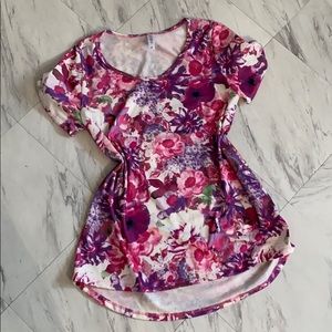 LLR Pink & Purple Floral Fitted T-shirt